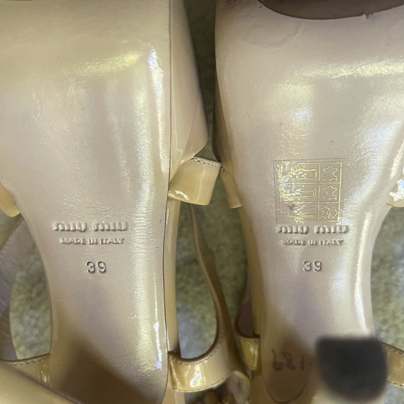 Miu Miu patent leather platform heels tan 39 - Picture 13 of 15